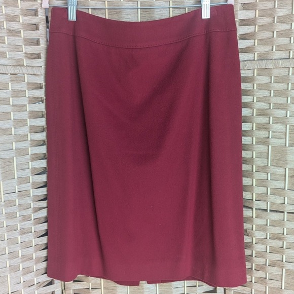 Ann Taylor Dresses & Skirts - Ann Taylor Red Wool Cashmere Blend Pencil Skirt Size 14 Lined Back Vent Career